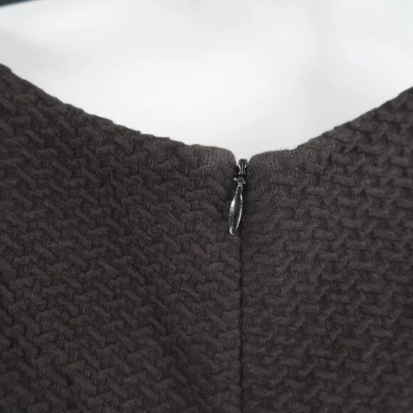 Ganni Black Textured Scoop Neck Short Sleeve Dress Size XS - Picture 7 of 8